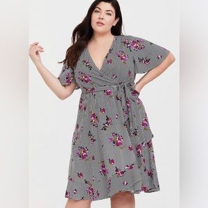 Torrid Mini Challis Wrap Plus Size Dress EUC